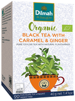 Smörkola Ingefära, Svart te, Dilmah Organic, 20 påsar