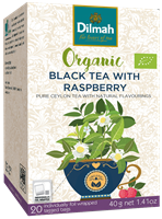 Hallon, Svart te, Dilmah Organic, 20 påsar