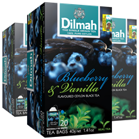 Blåbär Vanilj, Svart te, Dilmah, 12 x20 påsar