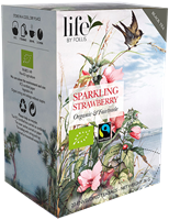 Sparkling Strawberry, Svart te, Life by Follis Eko Fairtrade, 20 påsar